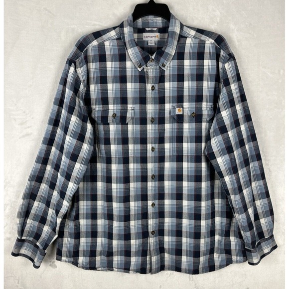 Carhartt Other - CARHARTT Shirt Men 2XL Blue Relaxed Fit Chest Pocket Long Sleeve Cotton Workwear